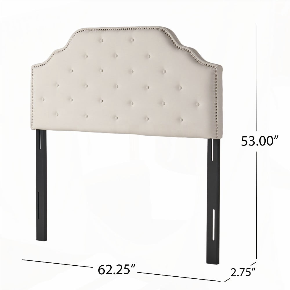 Tufted Headboard - Queen Size, Solid Wood & Metal, Modern Design
