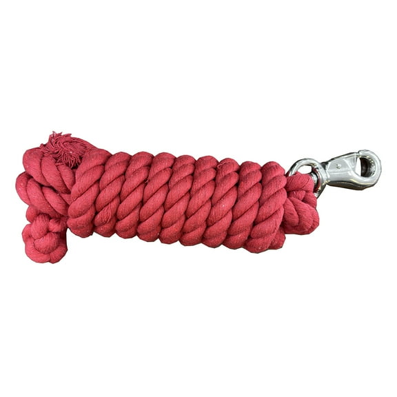 10 ft Hilason Riding Horse Cotton Lead With Snap Rope Red