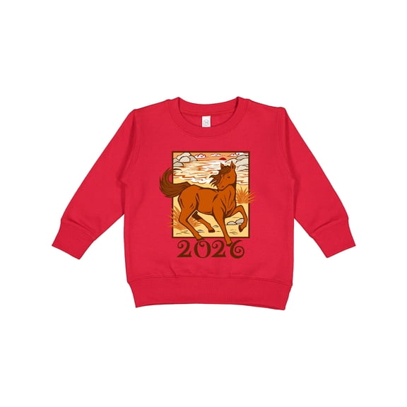 Inktastic 2026 Chinese New Year Horse Toddler Sweatshirt