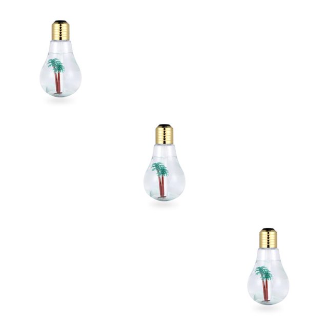 Billuyoard Bombilla Humidificador de aire Aceite esencial 400 ml LED Difusor de aroma de escritorio Humidificación de cabecera Fabricante de niebla de Piedra Blanca Oro 3piezas Billuyoard CBP190411