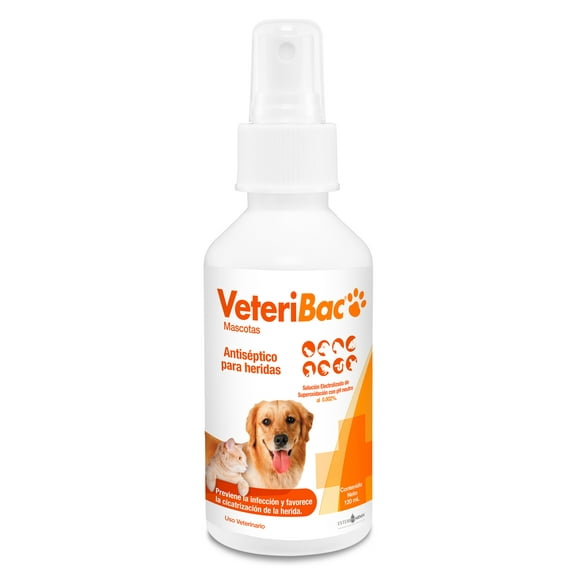 Solución Antiseptica VeteriBac Cicatrizante y Regenerador Spray 120 ml