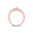 thumbnail image 4 of 10kt Rose Gold Womens Round Diamond Fashion 3-stone Ring 3/8 Cttw, 4 of 4