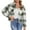 Green, variant on Lindreshi Winter Coats for Women 2023 Trendy Women's 2022 European and American and Winter New Casual Short Women's Printed Plaid Pocket Zipper Jacket