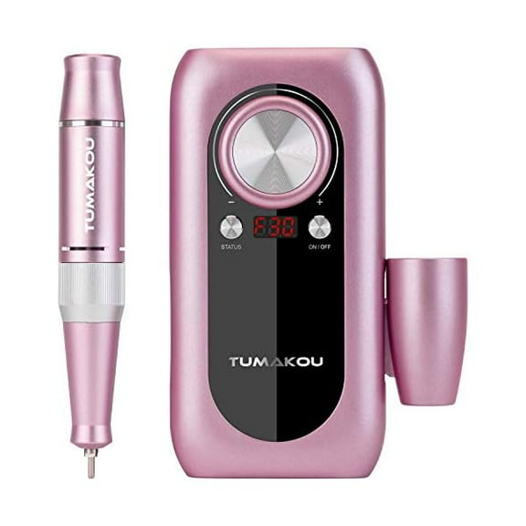 YJJSKEJI Portable Electric Nail Drill Machine - 30000RPM Professional Rechargeable Electric Nail E File Filer - 2000mAh Power Bank - Nail Drills Files Set Kit for Acrylic Nails Gel Natural Nail