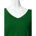 thumbnail image 3 of Thanth Womens Dolman Sleeves V-Neck Solid Shirring Drape Basic Tunic Top, 3 of 4