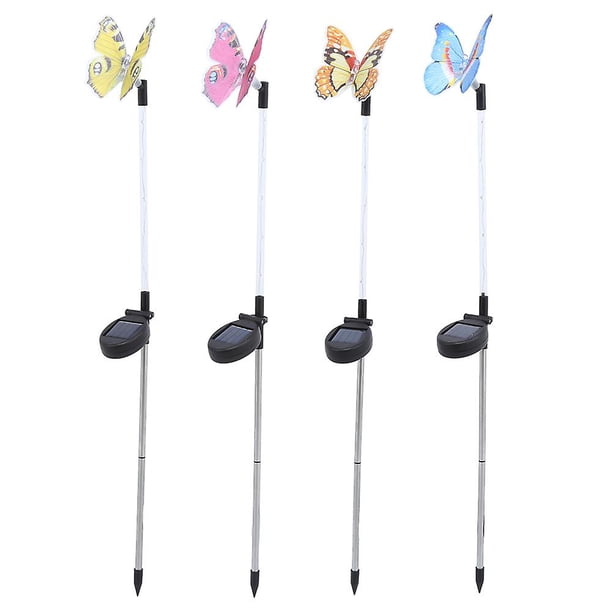 4pcs LED Solar Stake Lights RGB Colorful Outdoor Landscape Lights for Garden Courtyard Villa Decoration