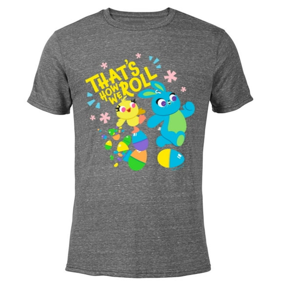 Disney and Pixar’s Toy Story 4 Ducky and Bunny Easter - Short Sleeve Blended T-Shirt for Adults - Customized-Dark Heather