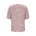 thumbnail image 6 of Twczz Womens Floral Shirts Short Sleeve- V-Neck Loose Fit Casual Summer Boho Tops Blouse Pink Size 2XL, 6 of 8