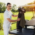 thumbnail image 6 of Easygdp Brown Moroccan Trellis Golf Towel 24x16in for Men and Women with Carabiner Clip for Easy Attachment, 6 of 8