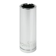 ALLTRADE TOOLS Powerbuilt 3/8 Inch Drive x 15 MM 6 Point Deep Socket - 641215