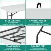 Vebreda Folding Table 6ft Plastic Folding Outdoor Table, White
