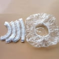 thumbnail image 2 of 100 PCS Clear Disposable Plastic Shower Caps Large Elastic Thick Bath Cap For Women Home Use,Hotel and Hair Salon,Pack of 100 Individually Wrapped, 2 of 5
