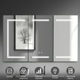 thumbnail image 2 of IVV 48" Wall-Mounted Bathroom Cabinet with LED Lights, 3 Mirrored Doors, Adjustable Storage Shelves, Brightness Control, Anti-Fog, Power-Off Memory, Built-In Charging Station, Black, 2 of 8