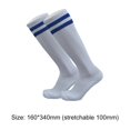 thumbnail image 3 of Calcetines Deportivos Tmvgtek Calcetín Largo Por Encima De La Rodilla Para Niño, Deporte, Fútbol, ​​Fútbol (Blanco + Raya Azul), 3 of 4