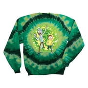 Ripple Junction Rick and Morty Adult Tie Dye Portal Crew Sweatshirt Small Multi-coloured
