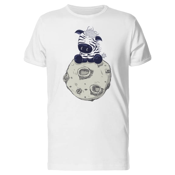 Cute Zebra On The Moon Tee Men's -Image by Shutterstock