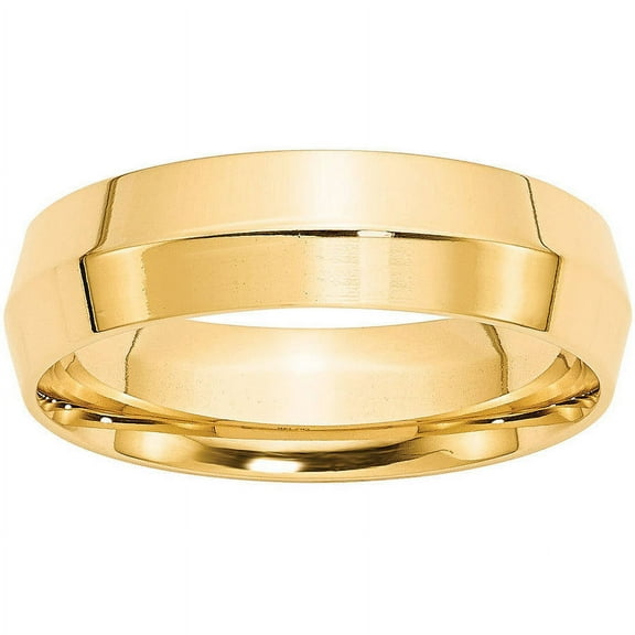 Primal Gold 14 Karat Yellow Gold 6mm Knife Edge Comfort Fit Band Size 9