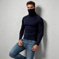 thumbnail image 4 of Mens Sports Athletic Shirt Stretch Turtleneck Long Sleeve Slim Fit Gym Training Muscle Tee Undershirt, 4 of 7