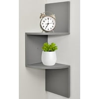 Wall Shelves Product Image Greenco Zigzag 2 Tier Corner Floating Shelves Gray Finish
