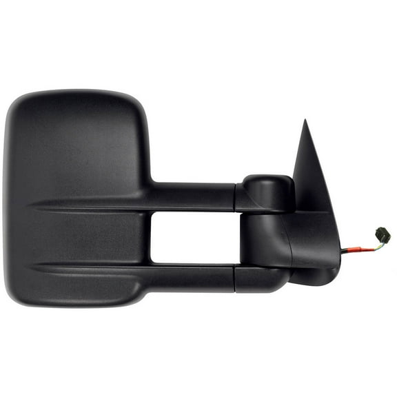 62139G - Fit System Passenger Side Towing Mirror for 99-02 Silverado/ Sierra, 00-02 Escalade, Avalanche, Suburban, Tahoe, Yukon, textured black, dual lens, foldaway, Heated Power