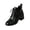 Black, variant on Willtoo Women's Lace Up Ankle Boots Pointed Toe Vintage Faux Leather Short Booties Chunky Heel Fashion Shoes Casual Dress Ankle Boot for Fall Winter Daily Wear