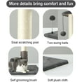 thumbnail image 2 of 32" Tall Cat Scratching Post Sisal Scratch Posts with Hanging Ball and Self-Massage Brush Vertical Scratcher for Indoor Cats and Kittens(Light-Gray 32inches), 2 of 14