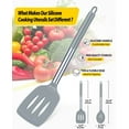 thumbnail image 2 of Bundlepro 4 Pack Silicone Home Kitchen Cooking Utensils Set,Solid Slotted Spatulas Spoons Set, Gray, 2 of 6