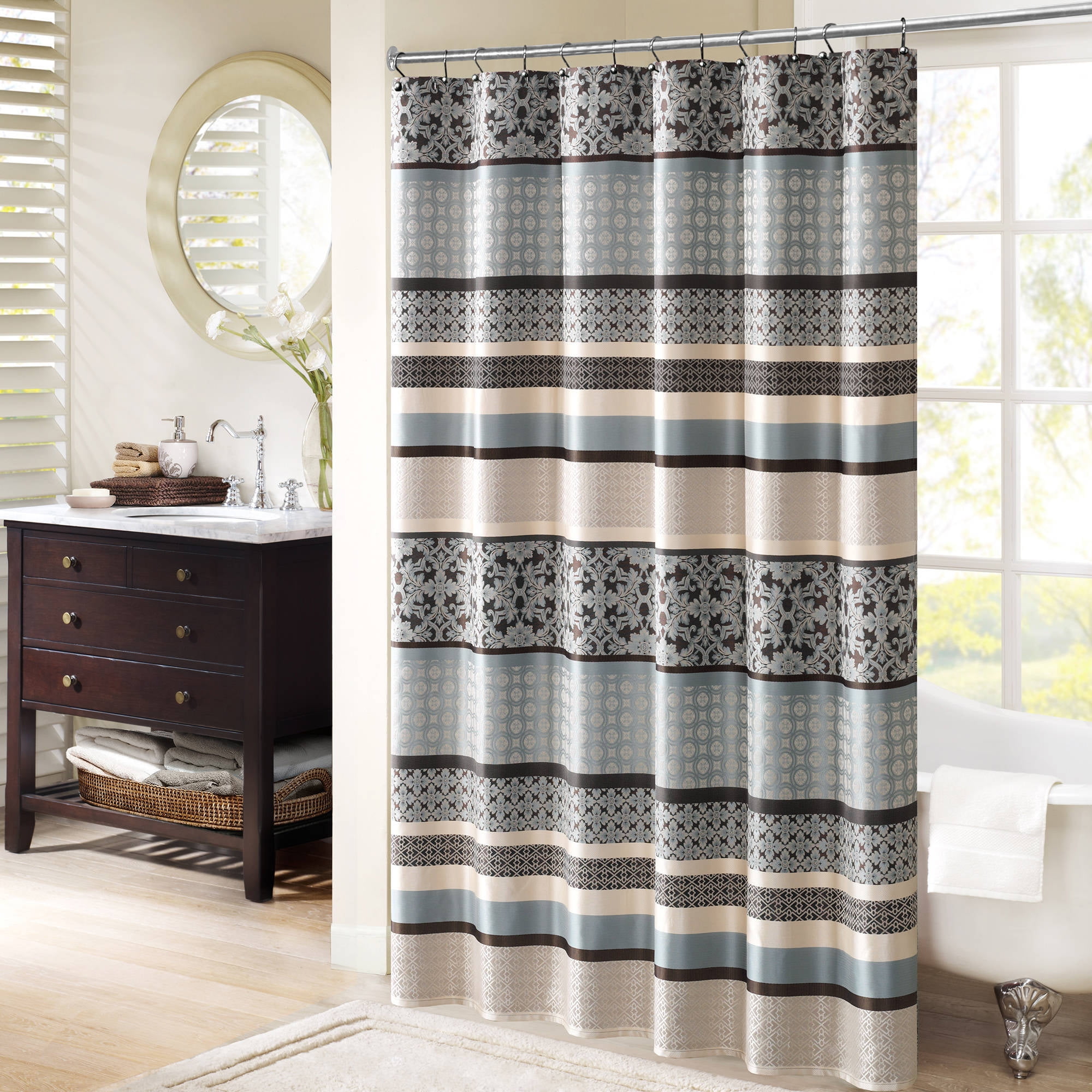 Home Essence Cambridge Jacquard Shower Curtain