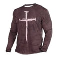 thumbnail image 1 of NaWent T-shirts Graphiques pour Hommes Liquidation Hommes Décontracté Col Rond Chandail à Enfiler Imprimé Blouse à Manches Longues Rouge m Rouge m, 1 of 3