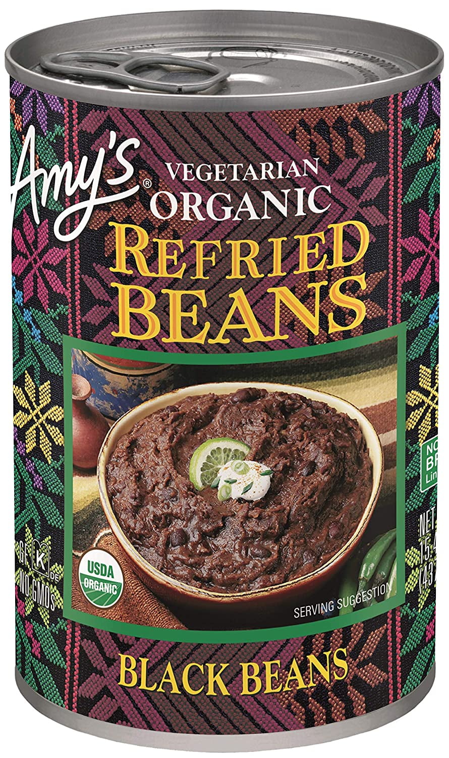 Amy's Organic Refried Vegetarian Black Beans 15.4 oz Pack of 2