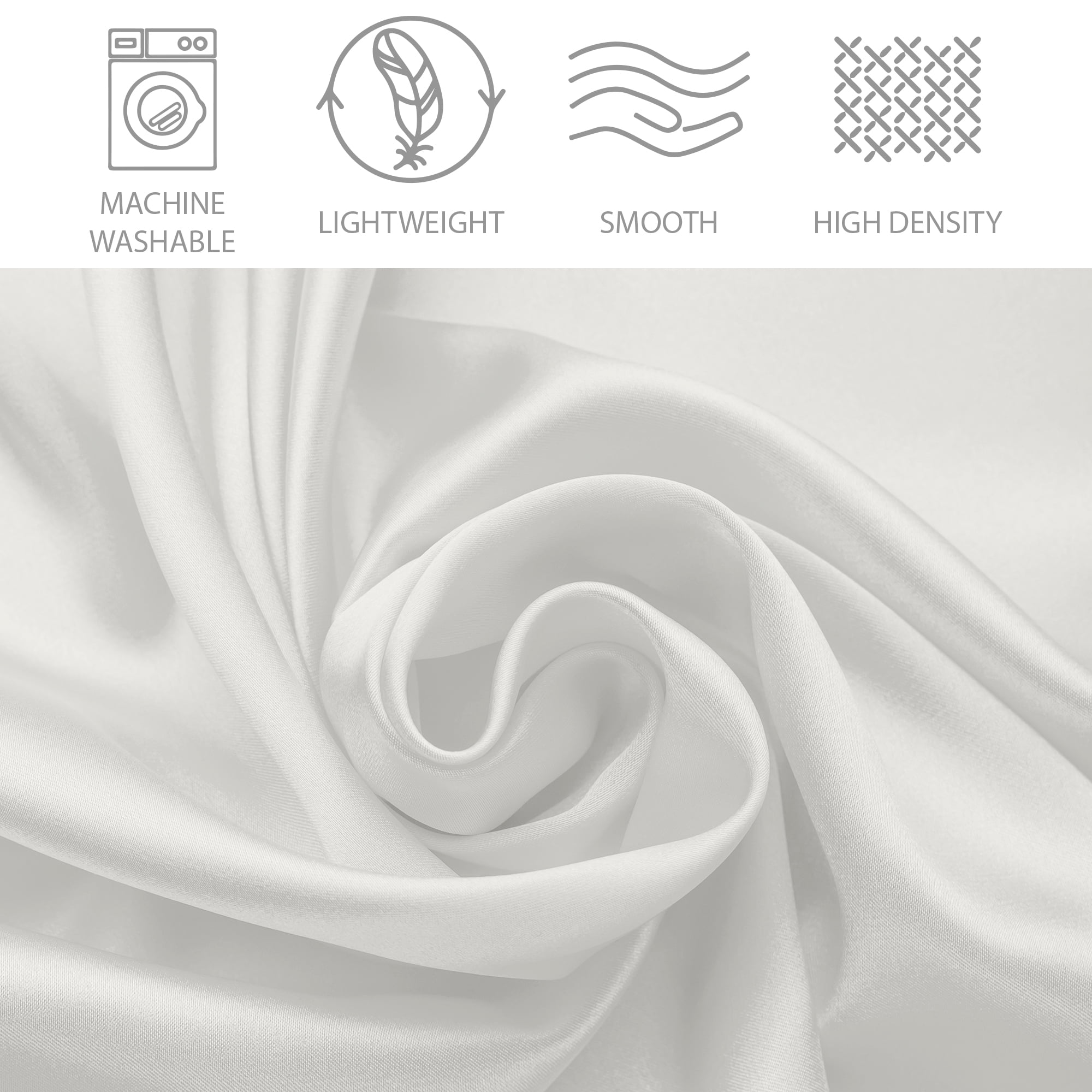 Luxury Home 4-Piece 90 GSM White Polyester Bed Sheet Set, Queen - Hypoallergenic