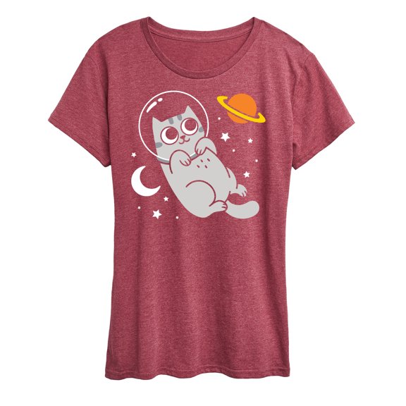 Instant Message - Astronaut Cat - Women's Short Sleeve Graphic T-Shirt