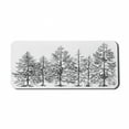 thumbnail image 1 of Winter Computer Mouse Pad, Cold Pine Tree Landscape Under Puffy Snow Pile Outlined Pointy Xmas Tree Leaves, Rectangle Non-Slip Rubber Mousepad X-Large, 35" x 15", Black and White, by Ambesonne, 1 of 2