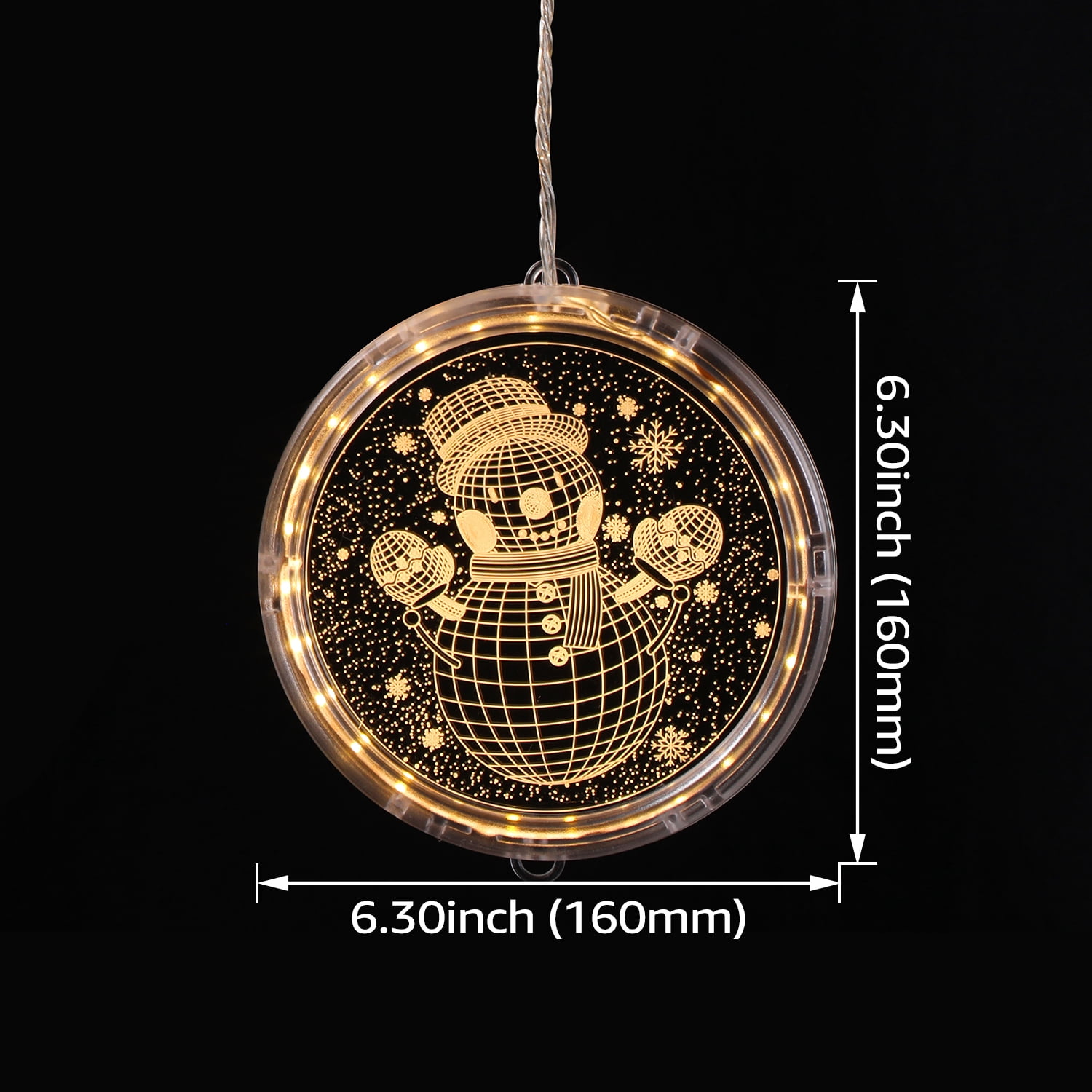 5 LED Christmas Decoration String Lights, 3D Christmas Ornaments, 4.9ft USB Powered Soft White Fairy Light