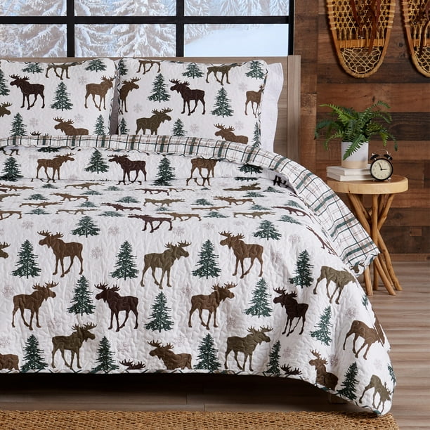 Great Bay Home Rustic Lodge Reversible Reversible Quilt Set With Shams