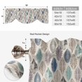 thumbnail image 6 of Tie Up Valance Curtain for Kitchen, Farm Teal Leaf Retro Linen Rod Pocket Short Curtains Adjustable Tie-Up Shade Valances, Abstract Leaves Seamless Window Treatment for Bathroom Living Room Bedroom, 6 of 9