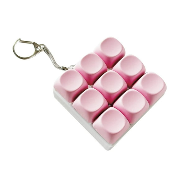 Zxpjkyu 9 Key Keyboard Fidget Clicker Toy Keychain Accessory Multifunctional Sturdy with Pink