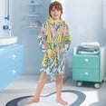 thumbnail image 5 of FORMRS Niños Bathrobe Unisex Hooded Robe Soft Plush Pajamas Sleepwear, Size 2-3T, Green Mountains, 5 of 7