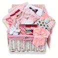 thumbnail image 1 of Panier-cadeau pour Bébé Fille avec Couverture, Langes, Couvertures de Réception, Chaussettes, Serviette, Débarbouillettes et Plus, 1 of 6