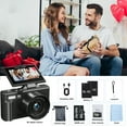 thumbnail image 4 of Ourlife 5K Digital Camera with Auto Focus, 3" 180° Flip Screen, 18X Zoom, WiFi Vlogging Camera for YouTube, Black, 4 of 9