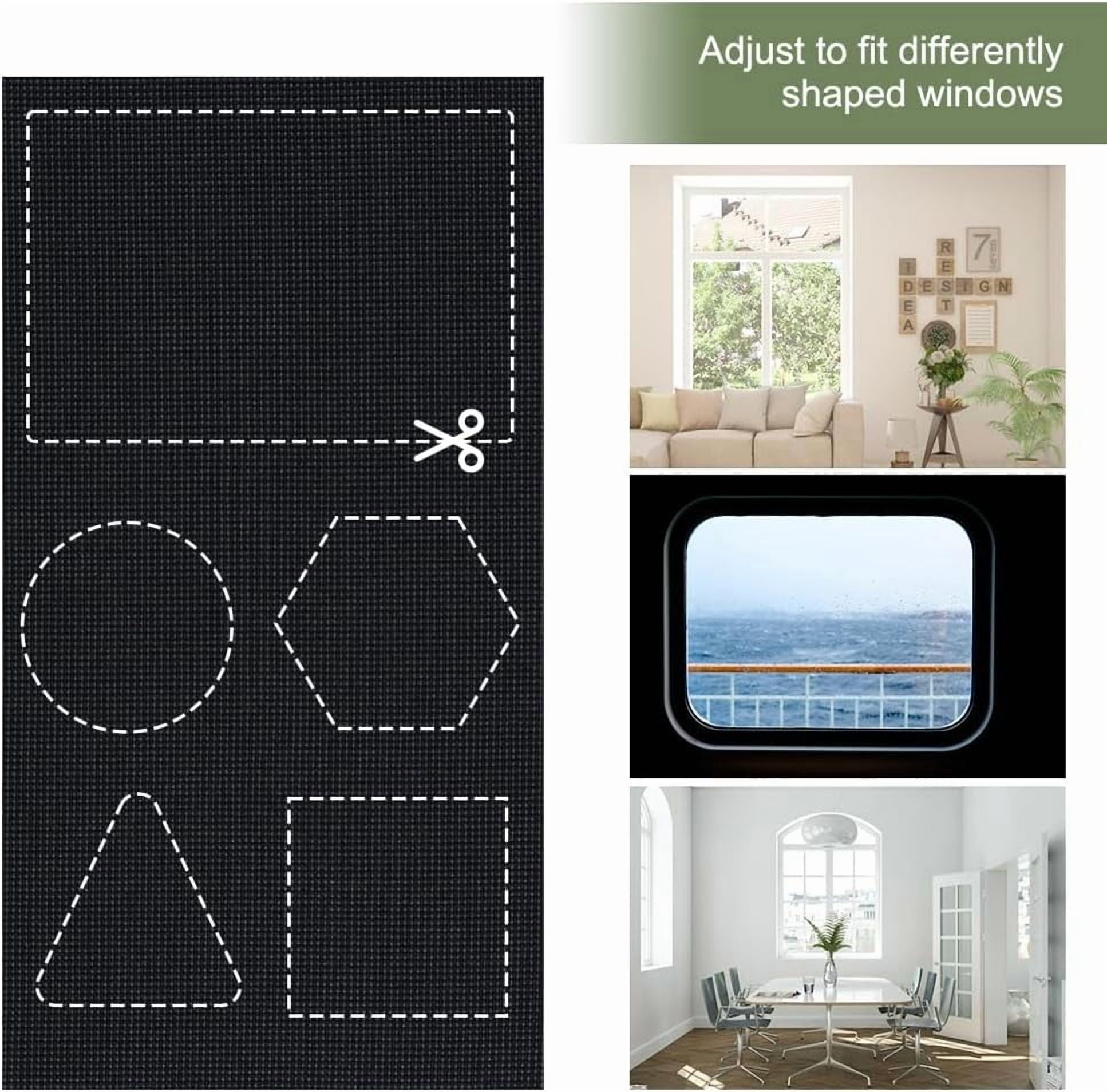 Blackout Drapery Shade Fabric Blackout Window Shades Window Cover Light Waterproof Sunshade Cloth for Nursery Bedroom Dorm Room Black 1.6 Yards x 11.6 Inch DIY