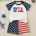 thumbnail image 6 of Futezty Toddler Boys Clothes Summer Outfit Sets, Toddler Boy Clothing Short Sleeve Shorts Little Boys Summer Set 4th of July Baby Boy Outfit Independence Day Print Boy Suit, 6 of 6