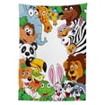 thumbnail image 3 of Ambesonne Cartoon Tablecloth Rectangular Table Cover, Tropical Jungle Animals, 60"x84", Multicolor, 3 of 4