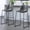 Grey, variant on Set of 2 Adan Iron Frame Dark Brown Faux Leather Bar Stool