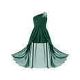 thumbnail image 3 of YEAHDOR Kids Flower Girls Party Dress One Shoulder Rhinestone Romper Wedding Banquet Party Maxi Ball Gown Green 12, 3 of 6