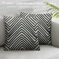 thumbnail image 3 of Chilfamy   Mudcloth Chevron Throw Pillow Cover Wave Line Art Zigzag Black and White Stripes Pillow Case Decorative Men Women Boy Girl Room Cushion Cover for Home Couch Bed White, 3 of 5