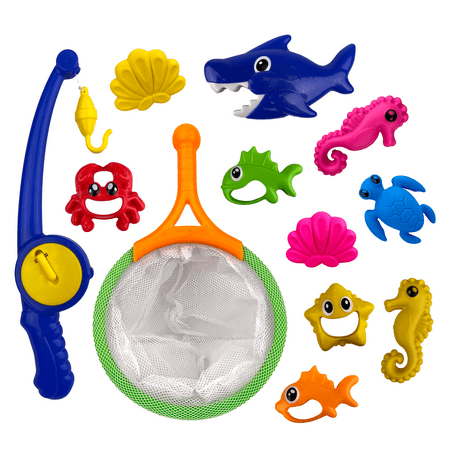 Play Day Fish & Catch 12-Piece Pool & Bath Toy Game, Ages 3+, Unisex