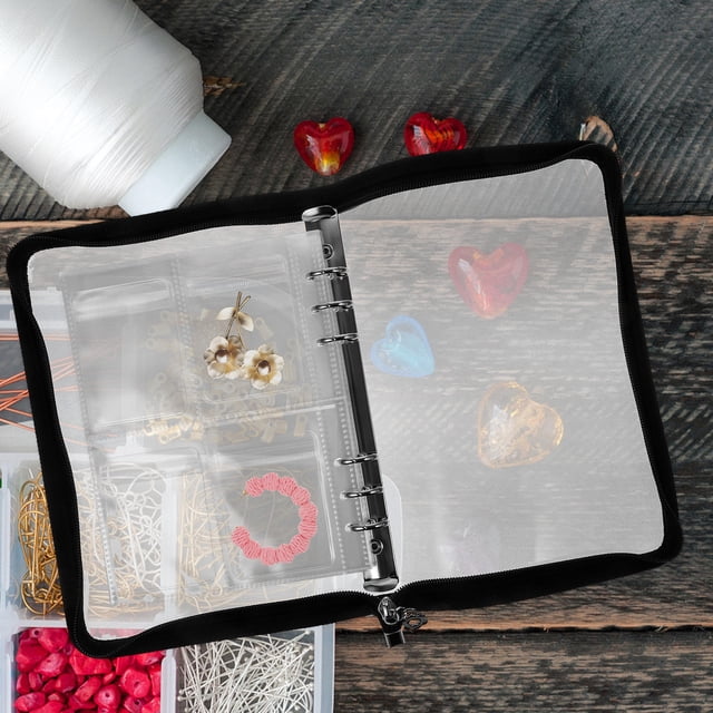 MERRYHAPY 1Jgo Organizador Para Joyería En Negro Con Bolsas Transparente Para Collares Y Pendientes