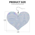 thumbnail image 3 of Leather Dangle Earrings Holographic Iridescent Color Wrinkled Foil Heart Shape Love Print Earrings For Women, 3 of 7