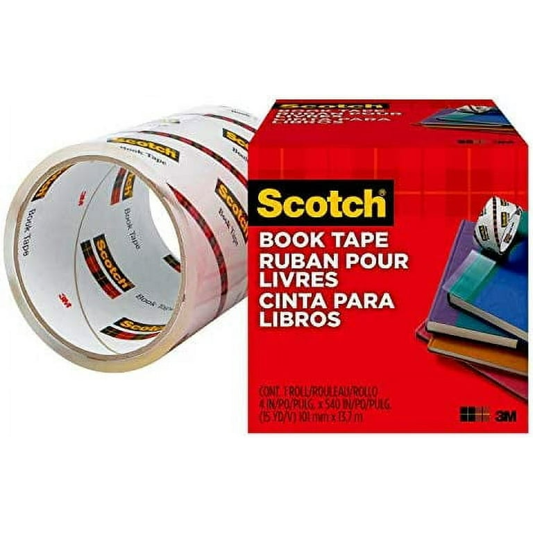 Scotch Book Tape, 4 in x 540 in, Excellent for Repairing, Reinforcing  Protecting, and Covering (845-400)